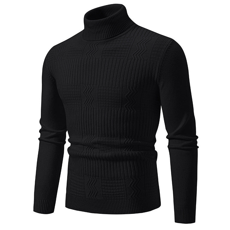 Herren moderigtig turtleneck sweater med struktureret mønster Stilla