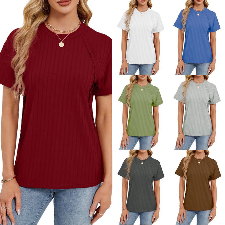 Dame fritids T-shirt med ribstruktur Stilla