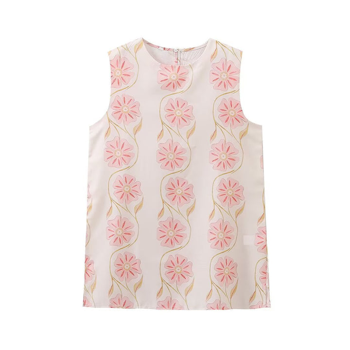 Femme Floral Broderet Ærmeløs Top Stilla