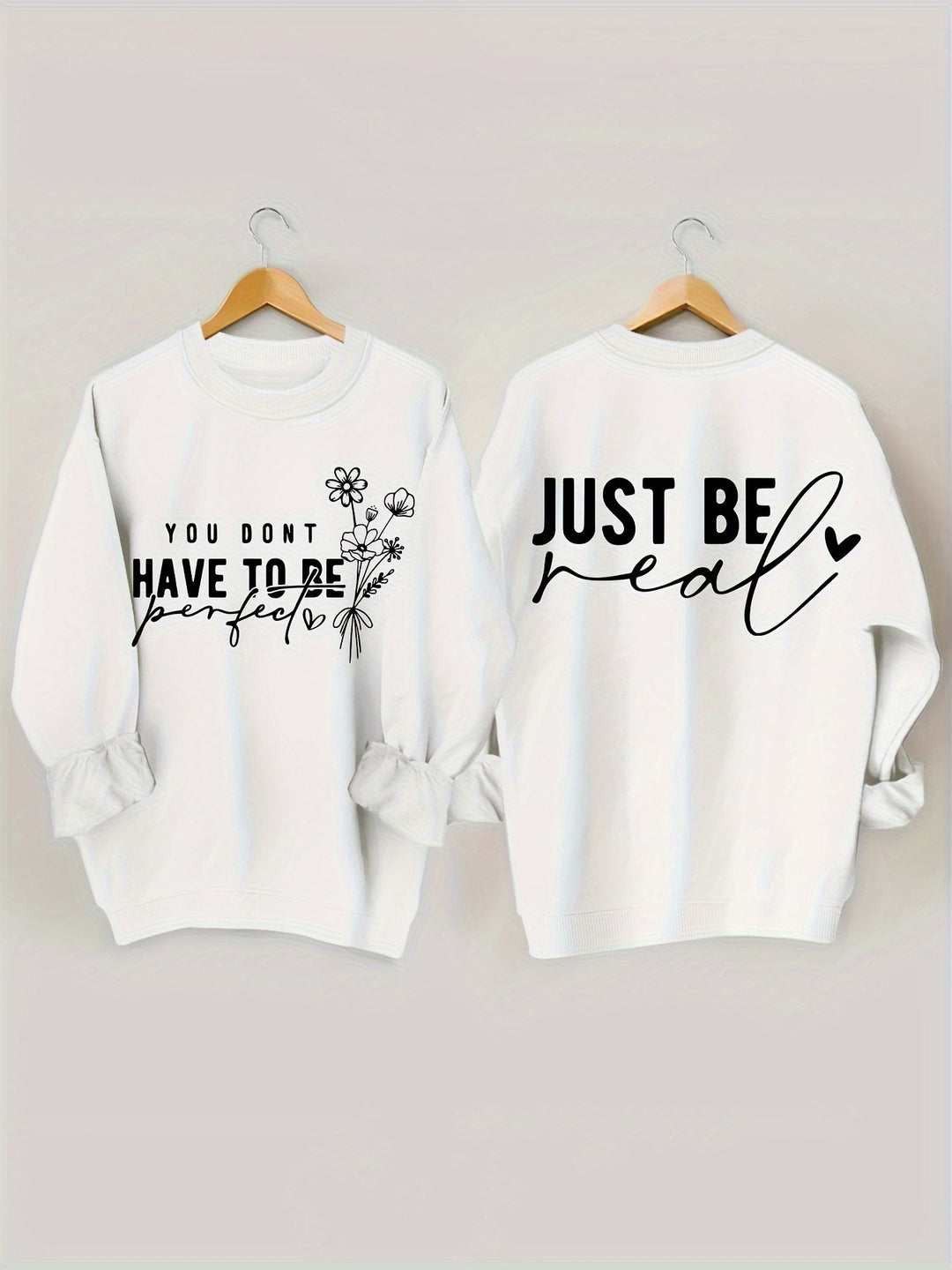 Kvinders afslappede sweater med inspirerende budskaber Stilla