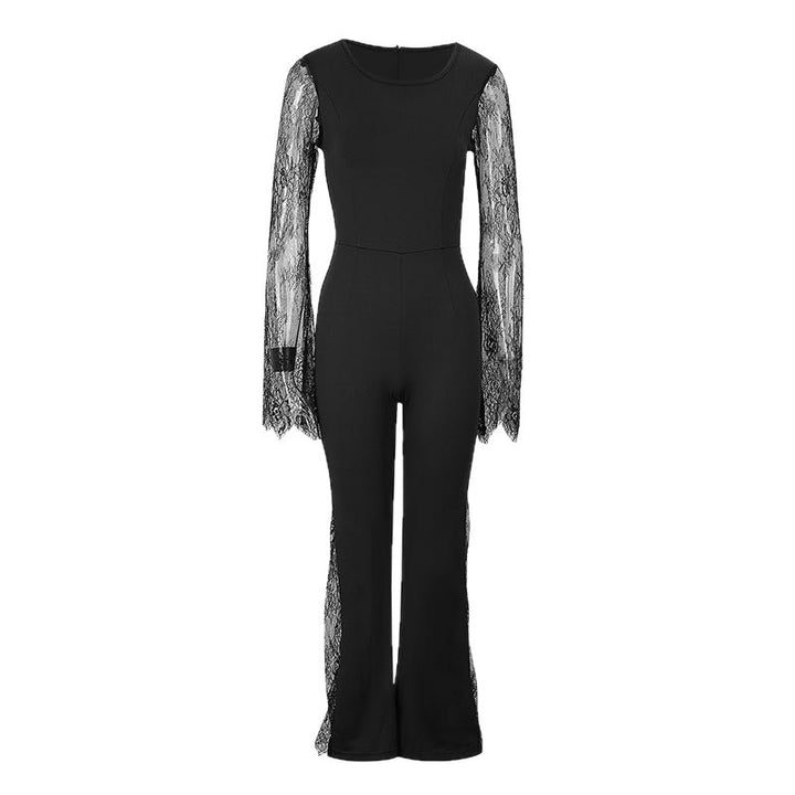 Dame Elegant jumpsuit med skinnende spids og bredt ben Skovae