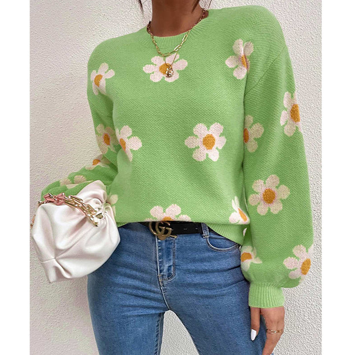 Dame trendy pullover med florale accenter og afslappet pasform Stilla