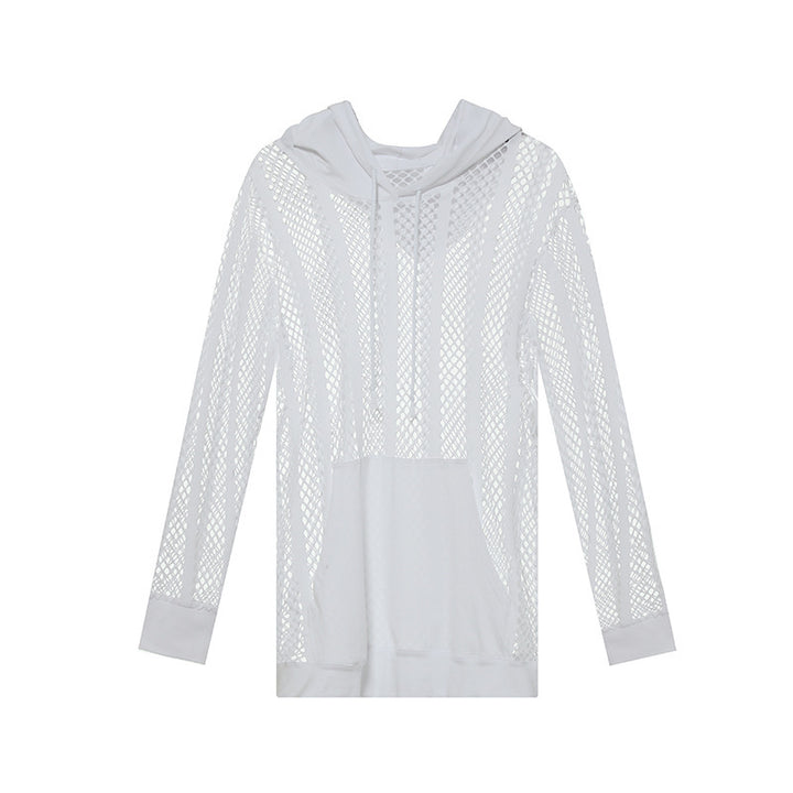 Dame åndbar mesh-hoodie med hætte og komfortabel pasform Stilla
