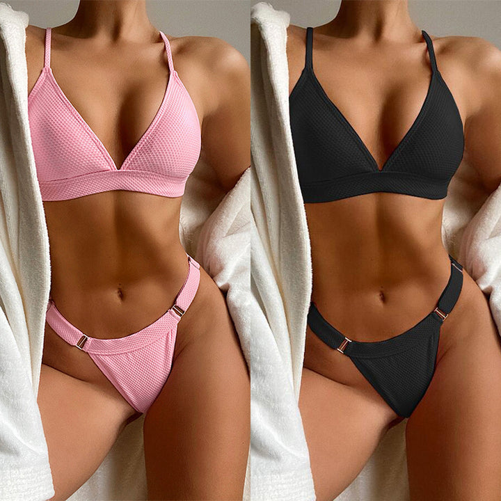 Dame Triangle-Bikini med elastiske stropper og justerbar bukserem Skovae