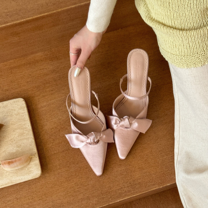 Kvinder Elegante Bue-Detail Slingback Hæle Stilla