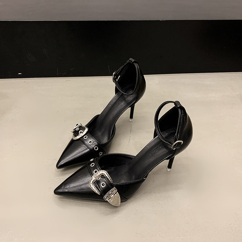 Dame Slingback-pumper med spidse tåområde og spænde-detalje Stilla