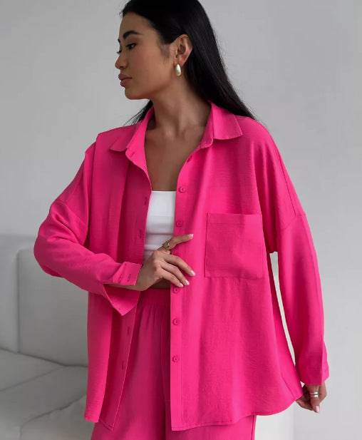 Dame afslappet oversized skjortejakke med fint stof Stilla