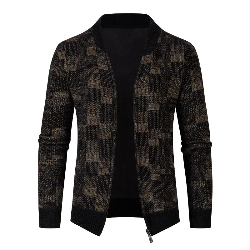 Herre struktureret strik Cardigan pullover Stilla