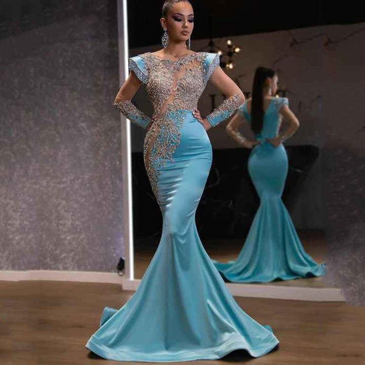 Dame aftenkjole med detaljerede rhinestones Stilla