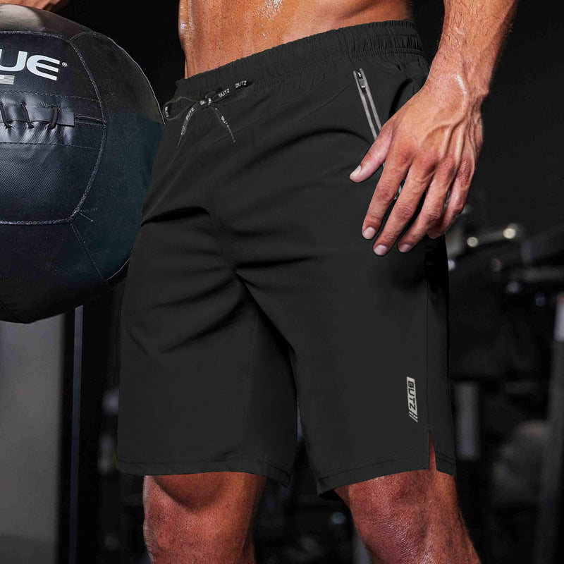 Herrer sportsshorts med sidelommer med lynlås og elastisk talje Stilla