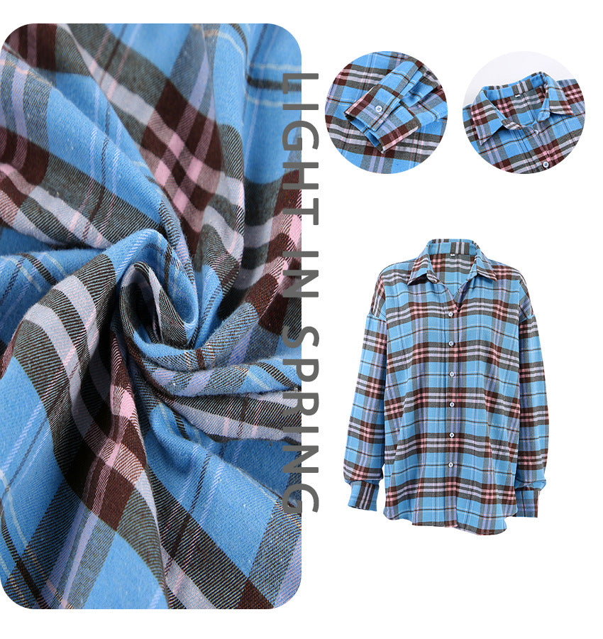 Dame Oversized Skjorte i ternet design med casual snit, lange ærmer og praktiske brystlommer Stilla