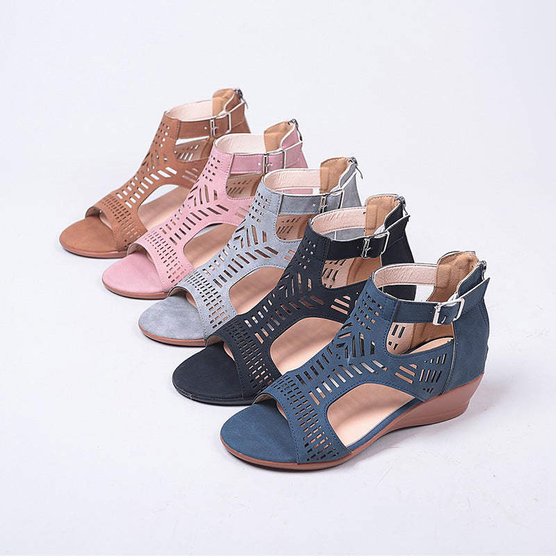 Dame wedge-sandaler med åndbart snit og elegant rem-design Stilla