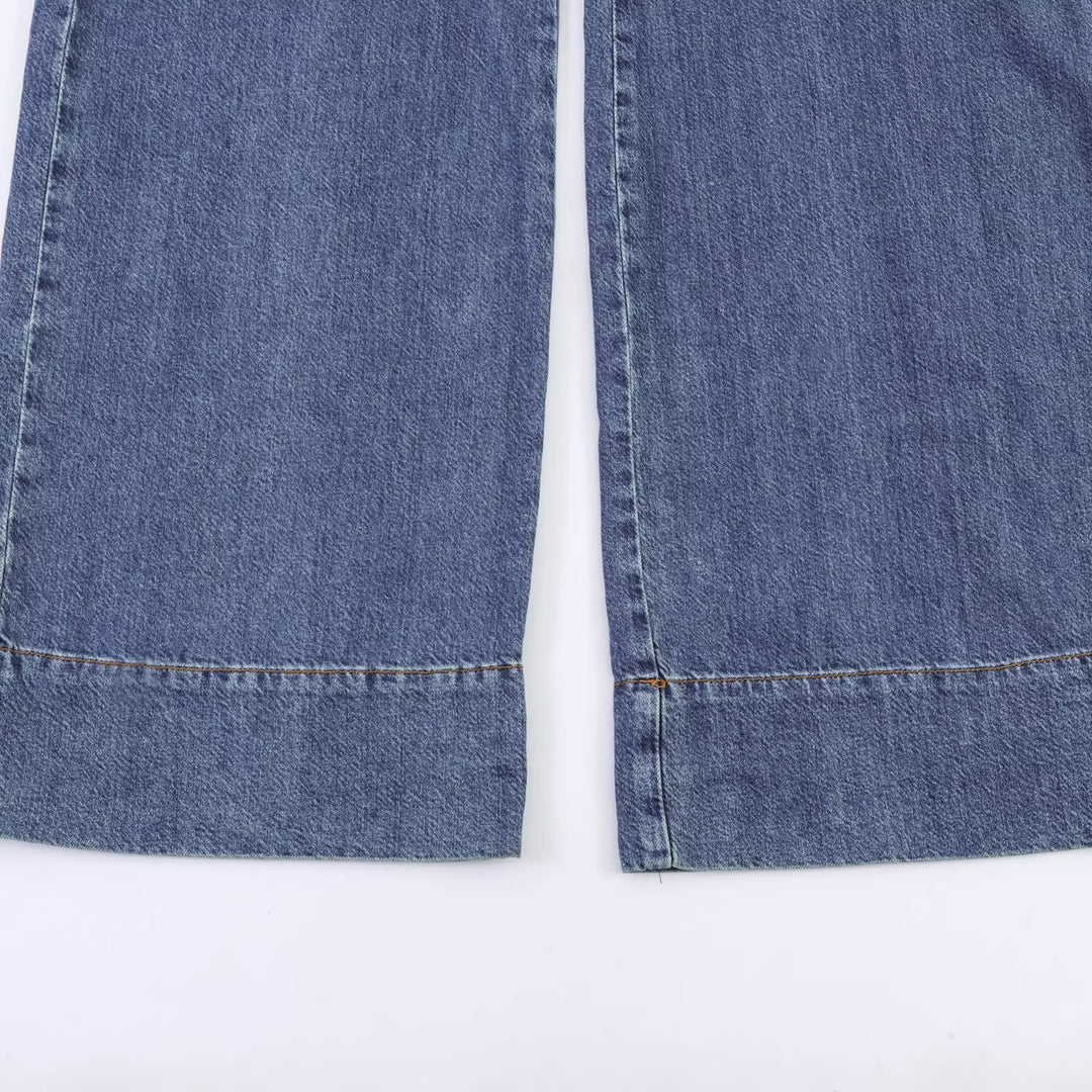 Dame jumpsuit med dyb V-udskæring og bredt ben Skovae