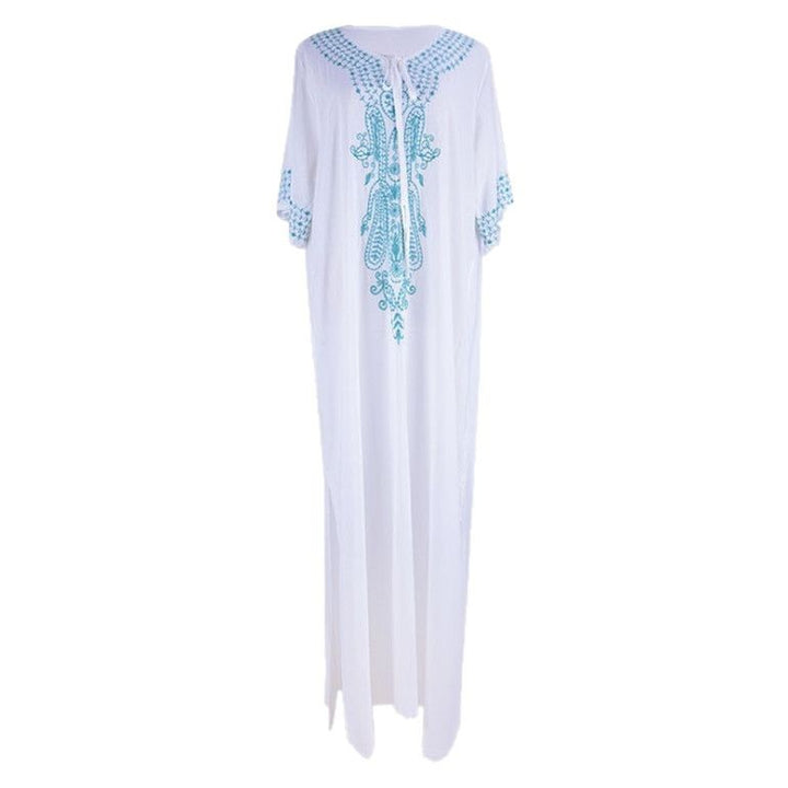 Dame Kaftan med kunstnerisk, detaljeret broderidesign og luftige ærmer Stilla