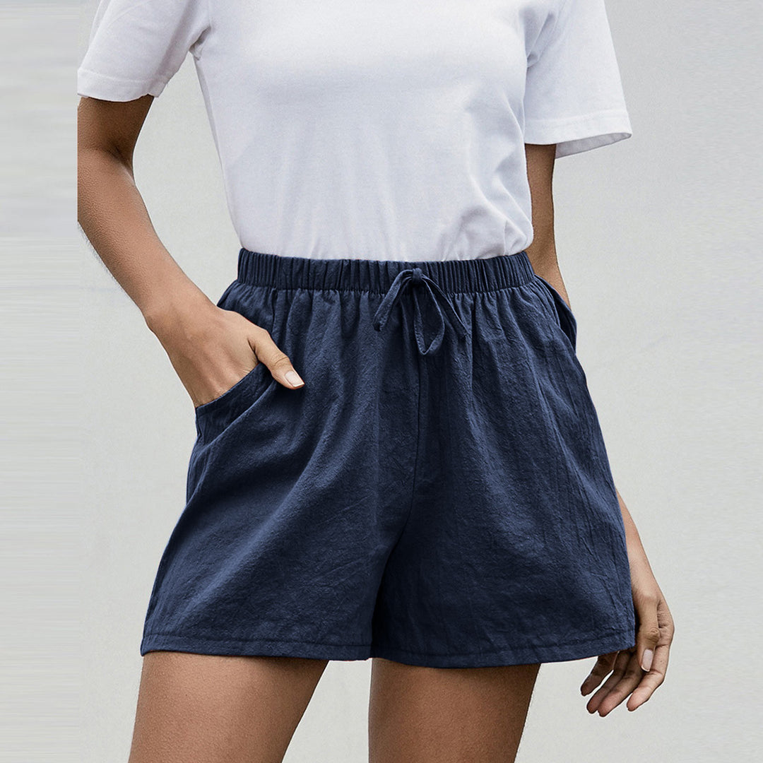 Dame behagelige shorts med elastisk talje og lommer Stilla