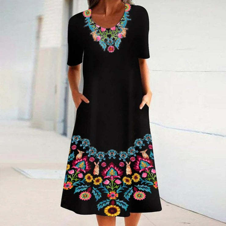 Dame Elegant Midikjole med farverig gradient Stilla