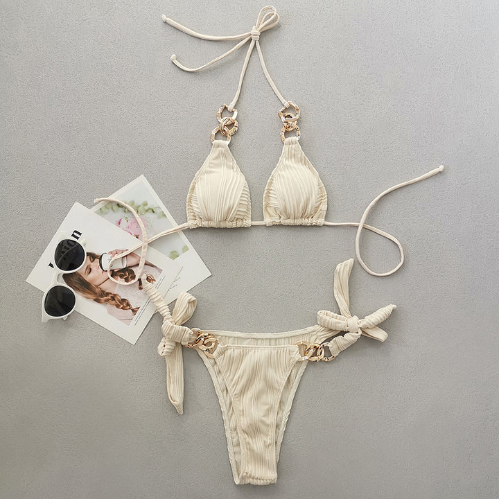 Dame triangel-bikini med kæde-detalje Skovae