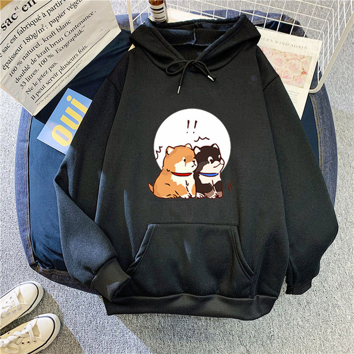 Kvinders hoodie med sødt hundedesign Skovae