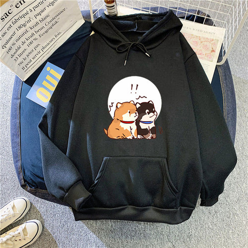 Kvinders hoodie med sødt hundedesign Skovae