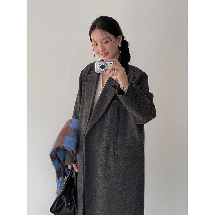 Dame casual uldfrakke i oversized snit med taljerede detaljer Stilla
