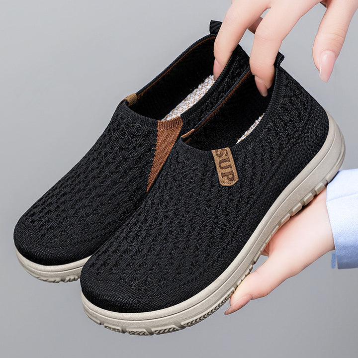Dame Behagelige tekstil-sneakers med åndbar netstruktur og skridsikker sål Stilla