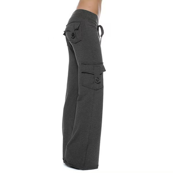 Dame casual cargo-bukser med elastisk talje og praktiske lommer Stilla