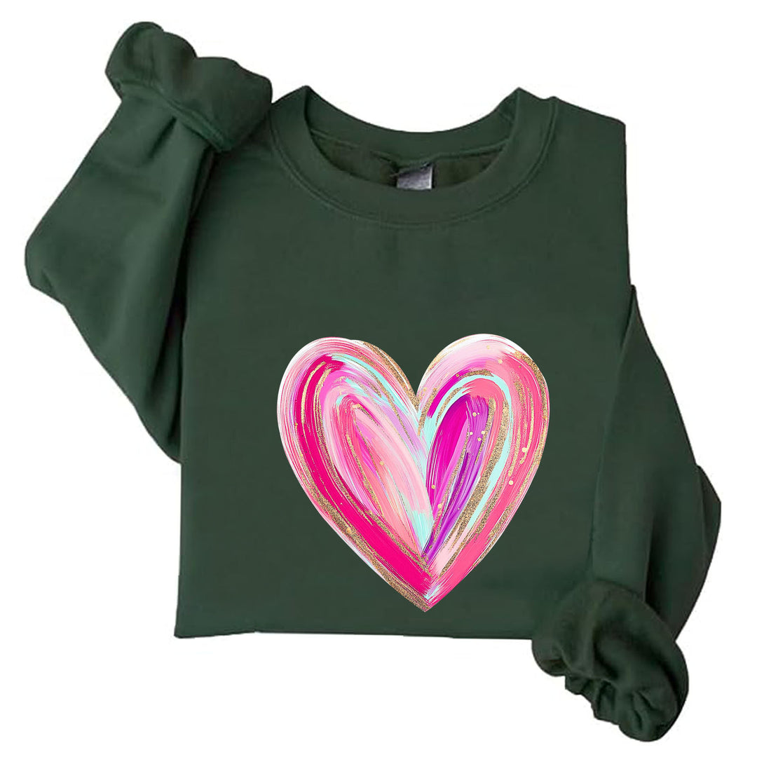 Kvinders sweatshirt med kreativt hjerte design Stilla
