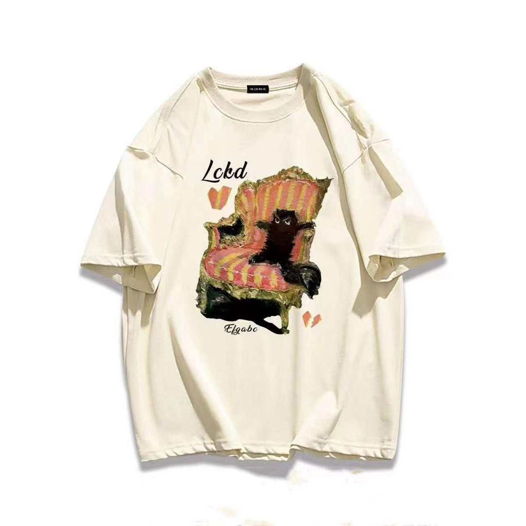 Kvinders sweatshirt med humoristisk katte design Stilla