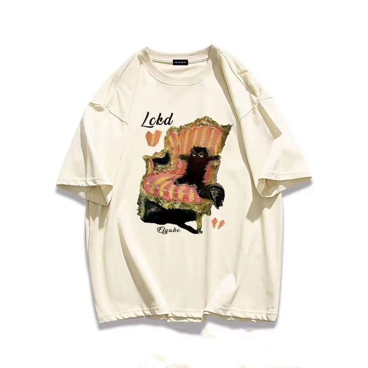 Kvinders sweatshirt med humoristisk katte design Stilla