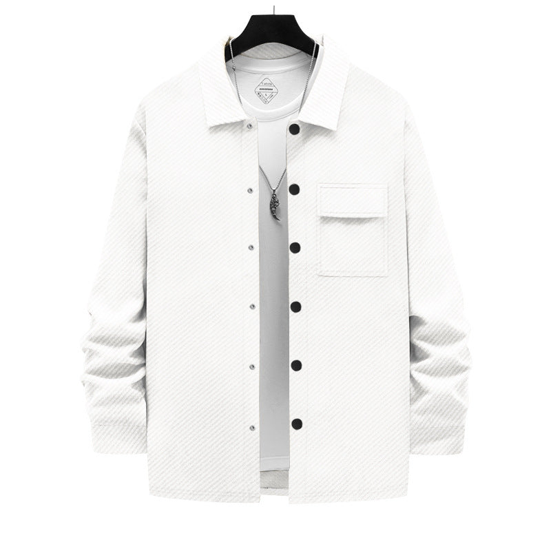 Herrer afslappet button-down skjortejakke med brystlomme og struktureret design Stilla