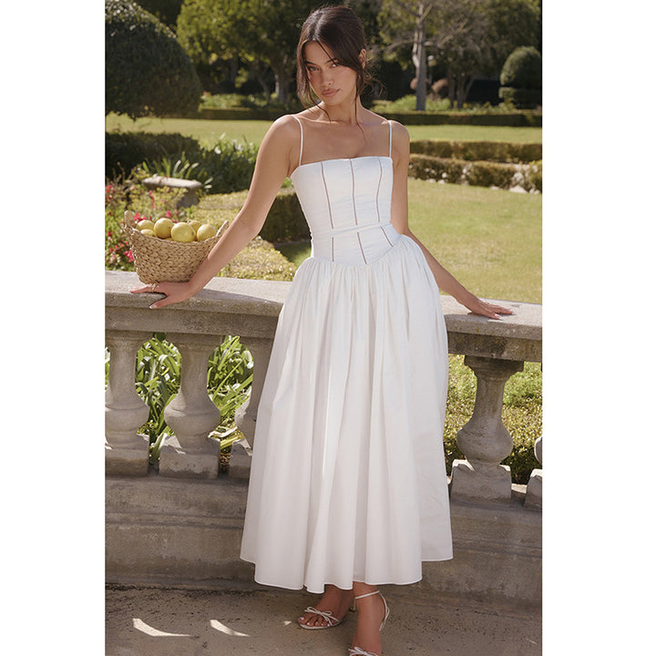 Dame Elegant Off-Shoulder Maxikjole Stilla