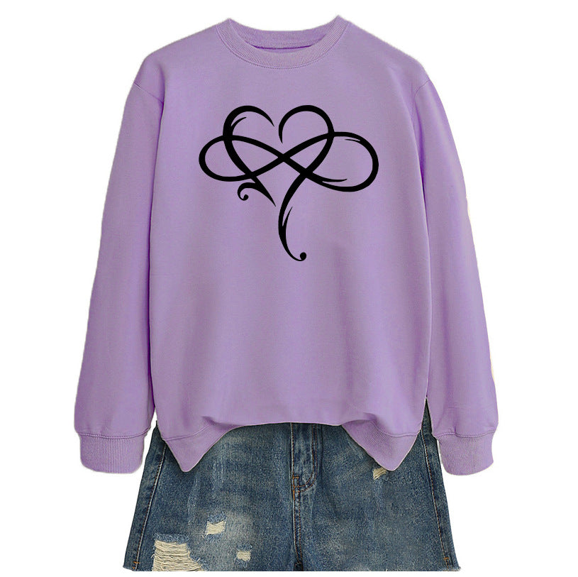 Kvinders sweatshirt med kreativt hjerte design og afslappet pasform Stilla