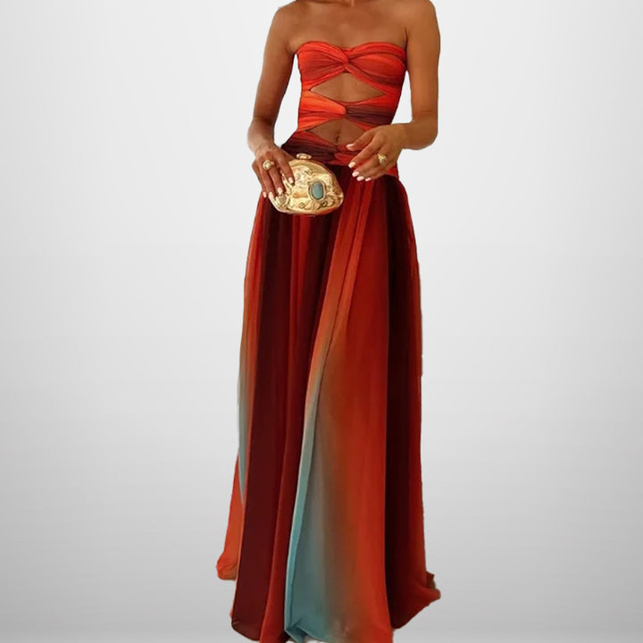 Dame Boho-Chic Maxikjole med kreative Cut-Outs og flydende skirt Stilla