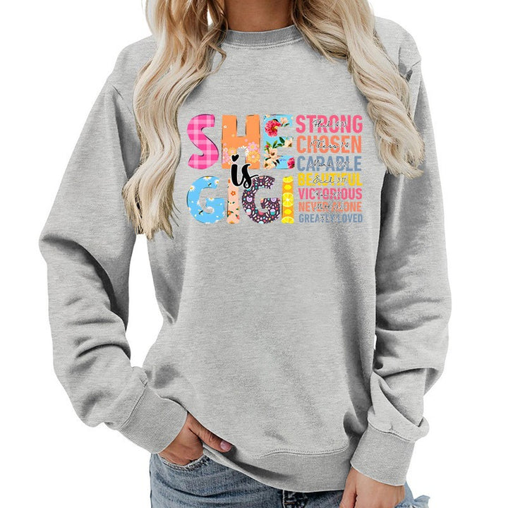 Kvinders sweatshirt med inspirerende tekstdesign Stilla