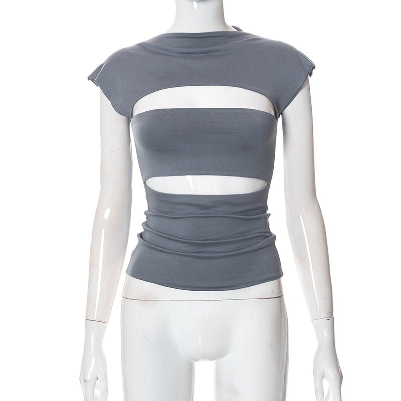 Dame Trendy Oversize-T-Shirt med Cut-Out-Design Stilla