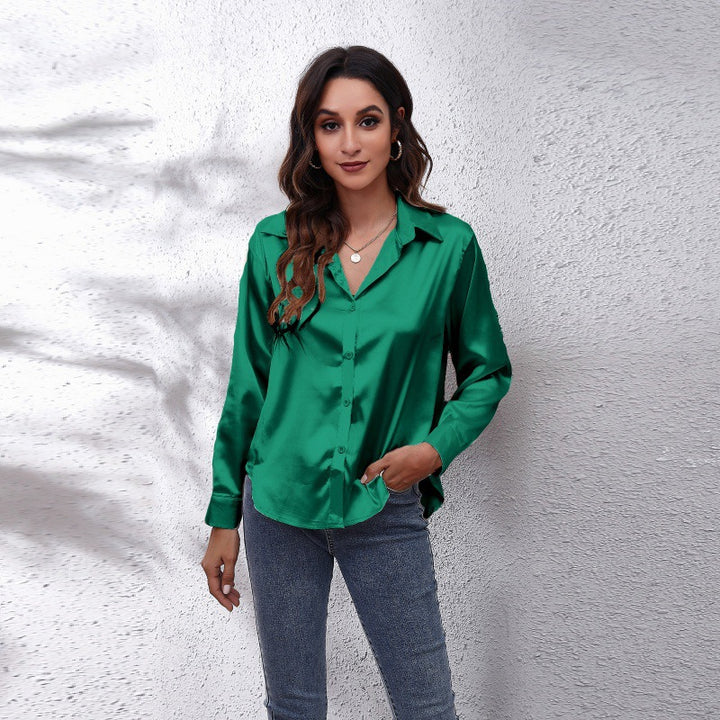Dame elegant satinbluse Stilla