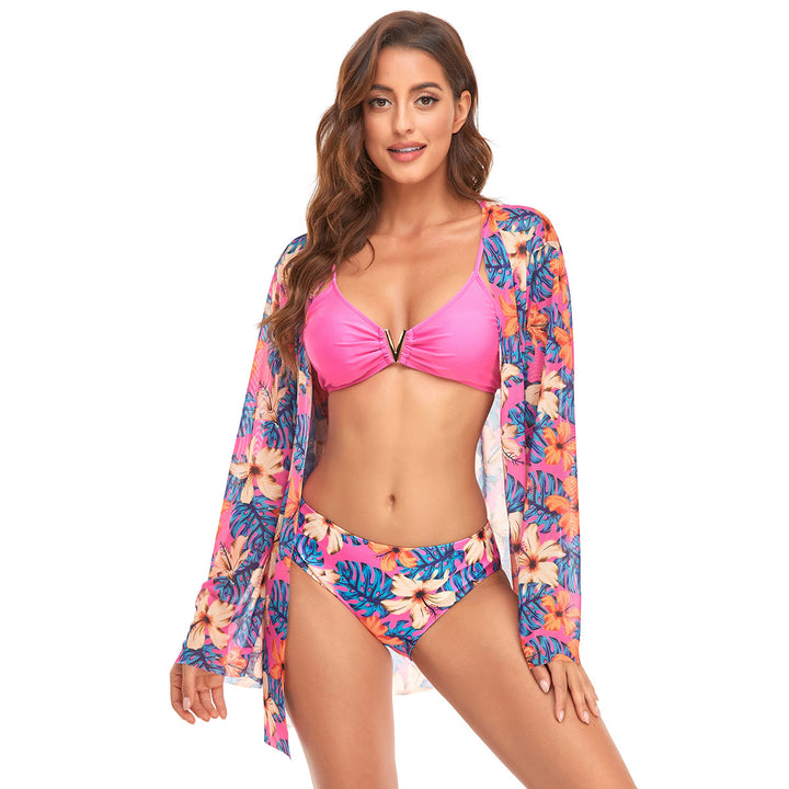 Damebikini med blomsteroverdel Stilla