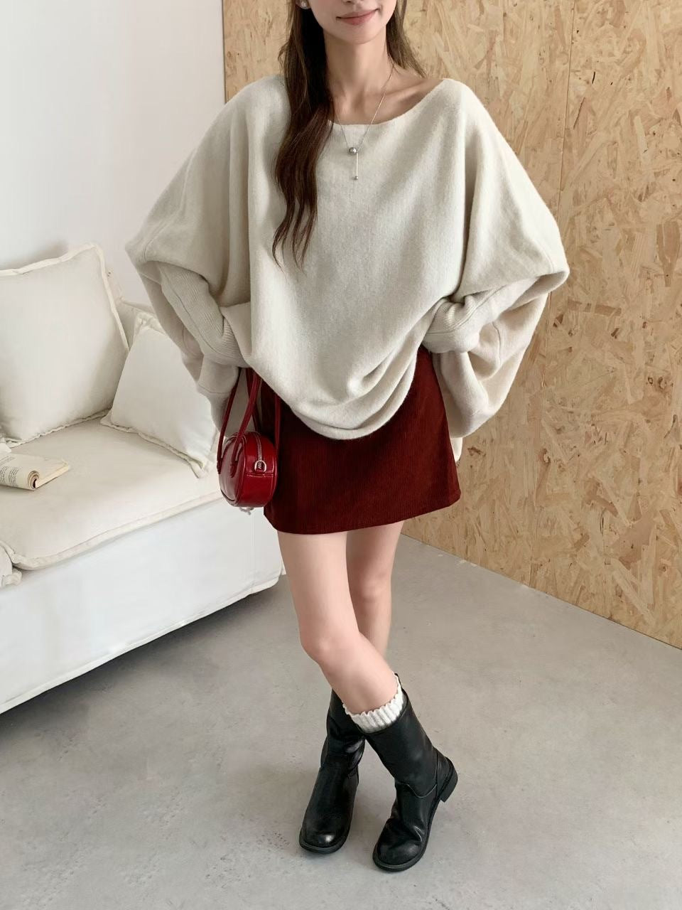 Kvindernes oversized sweater med stilfuldt, blødt stof og afslappet snit Stilla