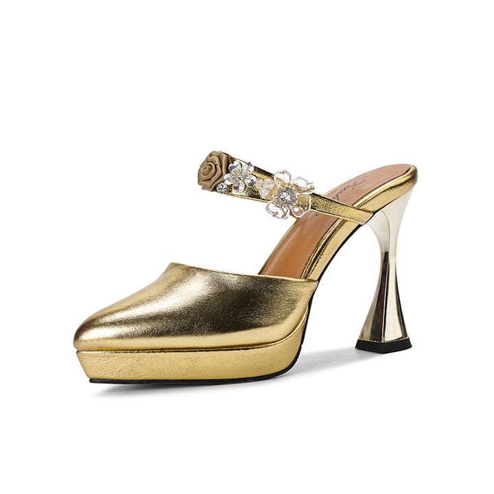Kvinder Dekorative Slingback Hæle med Florale Accenter Stilla
