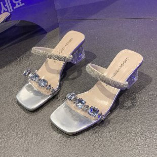 Dame højhælede sandaler med elegante strassdetaljer Stilla
