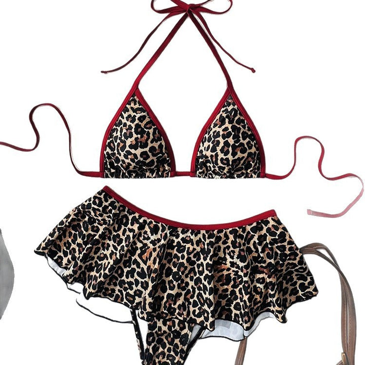 Dame triangel-bikini med legende flæseudskæring Skovae