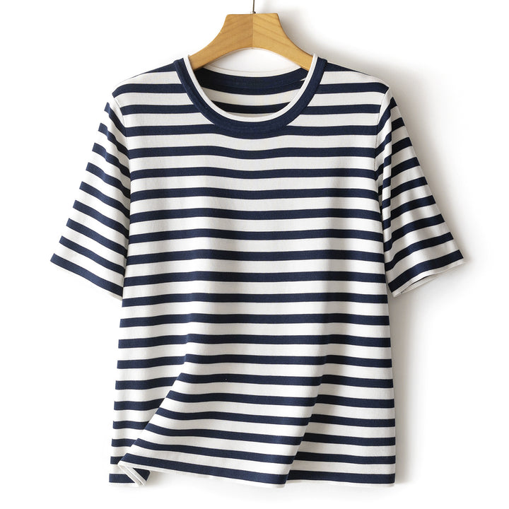 Damer Casual Stribet Kortærmet T-Shirt Stilla