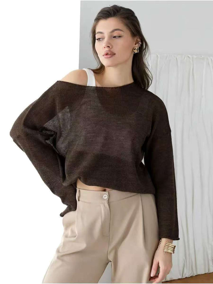 Damer luftig off-shoulder sweater med bred pasform lavet af fin strik kvalitet Stilla
