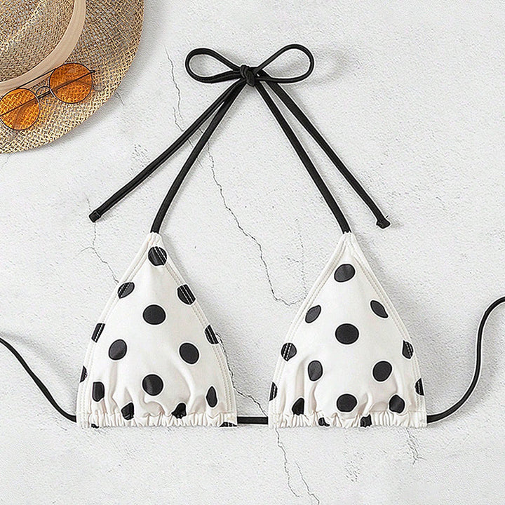 Dame Triangel-Bikini med spændende prik-design Skovae