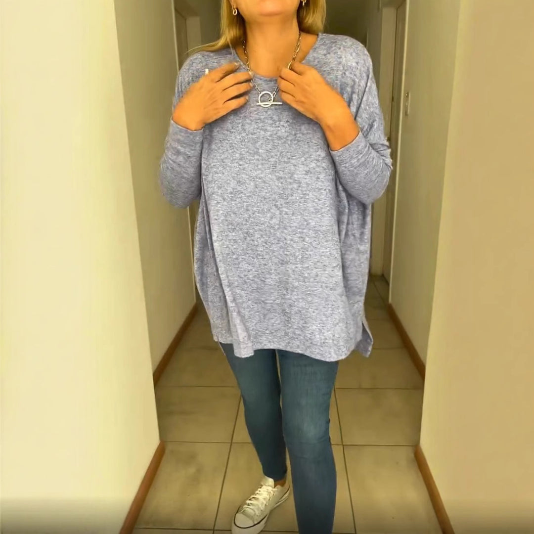Dame løs pasform sweater med rund halsudskæring Stilla