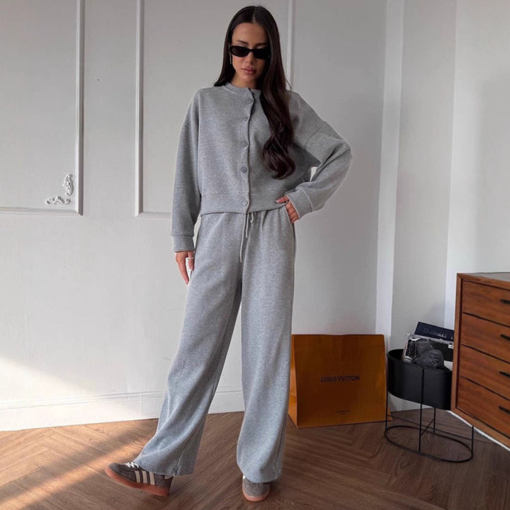 Dame behagelig sweatshirt- og joggingbuks-kombination Stilla