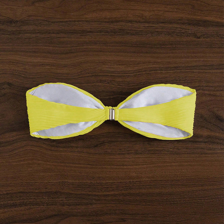 Dame bandeau-bikini-top med plisseret design Skovae