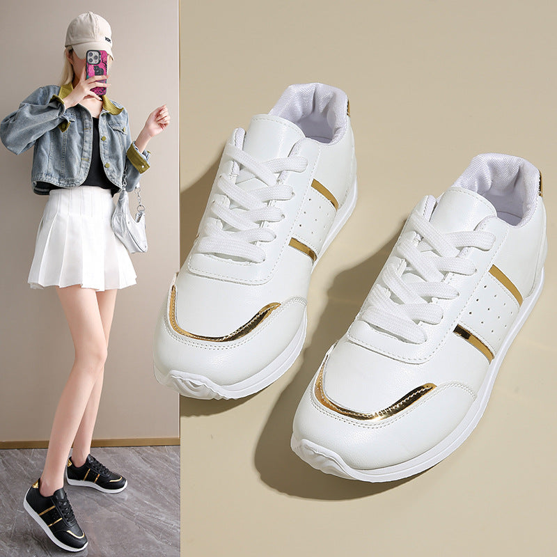 Dame mode Sneakers med bæredygtig skinnende overflade og åndbart mesh Stilla