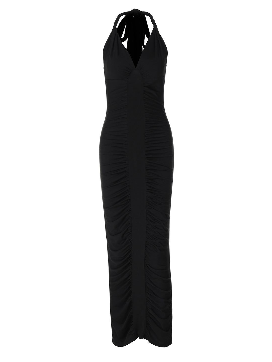 Dame Elegant Maxikjole med raffineret Halterneck og smigrende Flæser Stilla