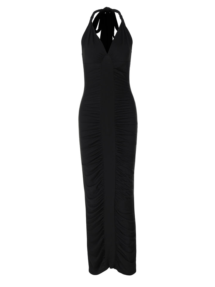 Dame Elegant Maxikjole med raffineret Halterneck og smigrende Flæser Stilla